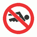 PV24 - No Swimming Safety Sign