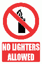 PV26E - No Lighters Explanatory Safety Sign