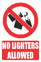 PV26EN - No Lighters Explanatory Safety Sign