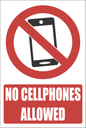PV27EN - No Cellphones Explanatory Safety Sign