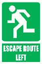 GA3E - Escape Route Left Explanatory Sign