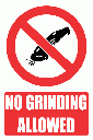 PV33E - No Grinding Explanatory Safety Sign