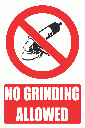 PV33EN - No Grinding Explanatory Safety Sign