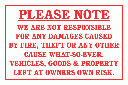 DI11 - No Responsibility Disclaimer Sign