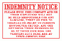 DI25 - No Responsibility indemnity Sign