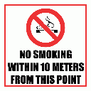 SM9 - No Smoking Within 10 Meters Sign