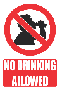 PR3E - No Drinking Explanatory Sign