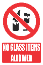PR16E - No Glass Explanatory Sign