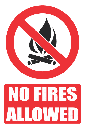 PR20E - No Fire Explanatory Sign