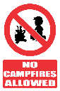 PR21E - No Campfires Explanatory Sign
