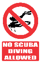 PR25E - No Scuba Diving Explanatory Sign