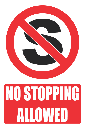 PR30E - No Stopping Explanatory Sign