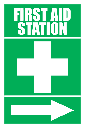 FA13 - First Aid Station Right Sign