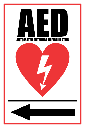 FA24 - AED Automated External Defibrillator Left Sign