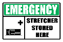 FA40 - Emergency Stretcher Stored Here Sign