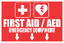 FA45 - First Aid And AED Emergency Equipment Ahead Sign
