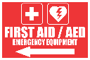 FA46 - First Aid And AED Emergency Equipment Left Sign
