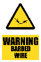 SE24 - Warning Barbed Wire Sign