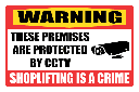 SE26 - Warning Shoplifting Is A Crime Sign