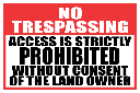 SE40 - No Trespassing Sign