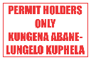 SE58 - Permit Holder Sign