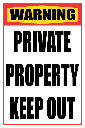 SE87 - Warning Private Property Sign