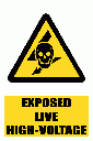 EL28 - Exposed Live Explanatory Safety Sign