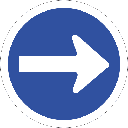 R106 - Proceed Right Only Road Sign