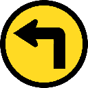 TR108 - Temporary Turn Left Road Sign