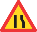 TW329 - Temporary Road Narrows From Right Side Only Road Sign