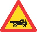 TW344 - Temporary Construction Vehicles Crossing From Left Road Sign