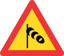 TW349 - Temporary Crosswinds Road Sign