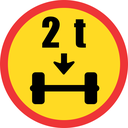 TR203 - Temporary Axle Mass Load Limit Road Sign