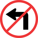 R209 - No Left Turn Ahead Road Sign