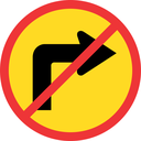 TR210 - Temporary No Right Turn Ahead Road Sign