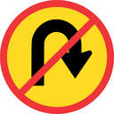 TR213 - Temporary No U-Turn Road Sign