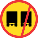 TR215 - Temporary No Overtaking - Goods Vehicles Road Sign