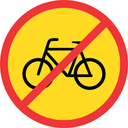 TR219 - Temporary No Cyclists Road Sign