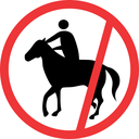 R238 - No Horses & Riders Road Sign