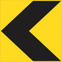 TW406 - Temporary Sharp Curve Chevron (Single) Road Sign