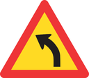 TW203 - Temporary Gentle Curve (Left) Road Sign