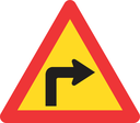 TW204 - Temporary Sharp Curve (Right) Road Sign