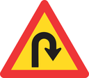 TW206 - Temporary Hairpin Bend (Right) Road Sign