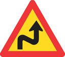 TW210 - Temporary Combined Curves (Right-Left) Road Sign