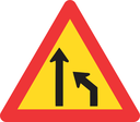 TW214 - Temporary Right Lane Ends Road Sign