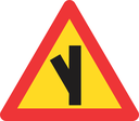 TW111 - Temporary Sharp Junction (Half Left) Road Sign