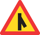 TW114 - Temporary Sharp Junction (Right) Road Sign