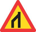 TW116 - Temporary End Of Dual Roadway (To Right) Road Sign