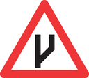 W118 - Beginning Of Dual Roadway (To Right) Road Sign