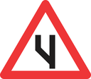 W119 - Beginning Of Dual Roadway (To Left) Road Sign